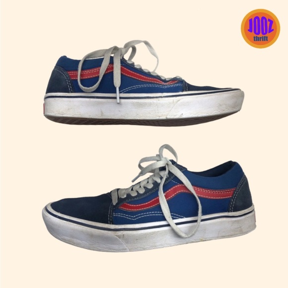Vans Tri-Tone Comfycush old skool sneakers dress blues / blue / red 6.5men 8wome - Picture 2 of 9